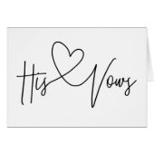 彼の婚礼の日のハートカードを誓います (正面横)