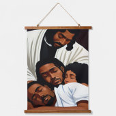 彼の存在の中で休む木製の上に壁のタペストリー 吊り下げ型タペストリー (正面)