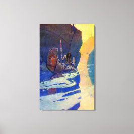 彼の孤独の中のインディアンNCワイエス1907 キャンバスプリント