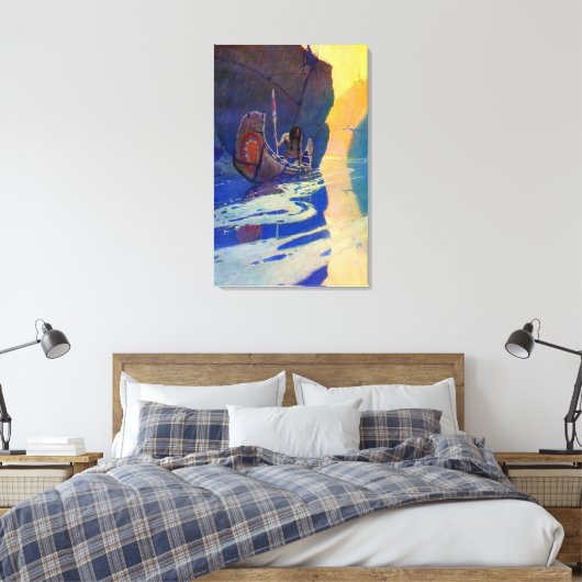 彼の孤独の中のインディアンNCワイエス1907 キャンバスプリント (インサイチュ (寝室))