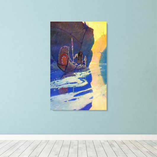 彼の孤独の中のインディアンNCワイエス1907 キャンバスプリント (インサイチュ (ウッドフロア))