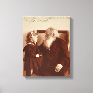 彼の孫娘が付いているレオンTolstoy、タチヤーナ キャンバスプリント