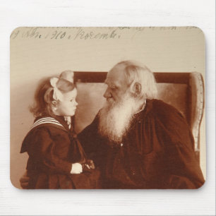 彼の孫娘が付いているレオンTolstoy、タチヤーナ マウスパッド