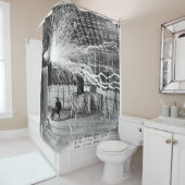 彼の実験室のシャワー・カーテンのニコラ・テスラ シャワーカーテン (インサイチュ)