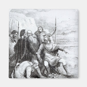 彼の宮廷人のお世辞を非難しているCanute マグネット