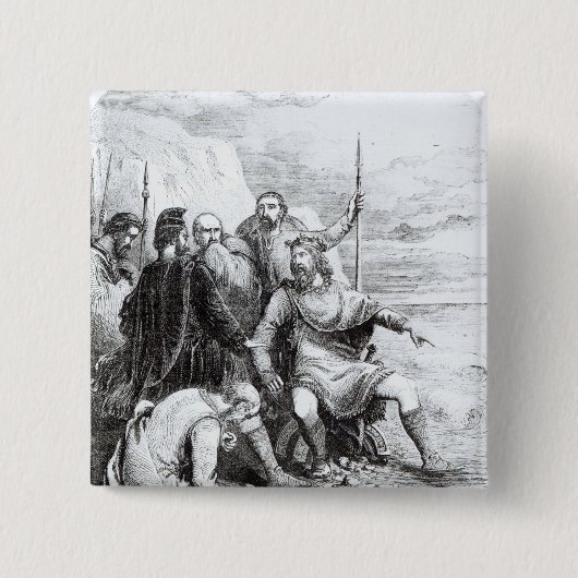彼の宮廷人のお世辞を非難しているCanute 缶バッジ (正面)