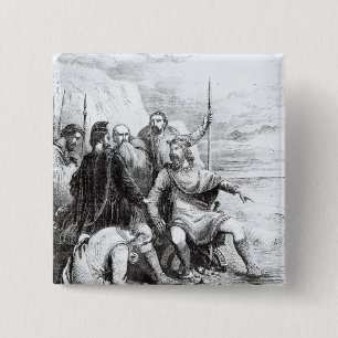 彼の宮廷人のお世辞を非難しているCanute 缶バッジ