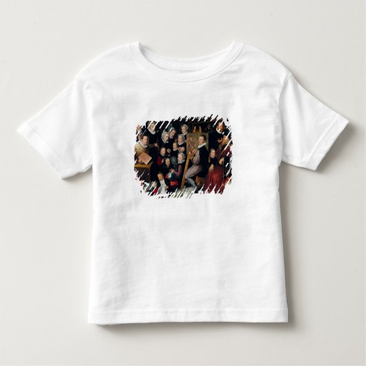 彼の家族が囲む芸術家の絵画 トドラーTシャツ (正面)