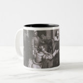 彼の家族を持つシェークスピア、Stratfordで、Recitin ツートーンマグカップ (正面左)