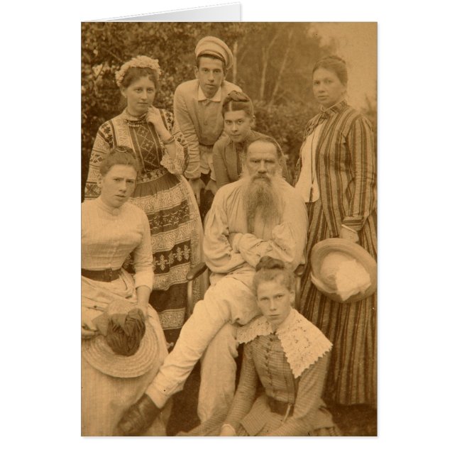 彼の家族を持つ作家レフ・トルストイ (正面)