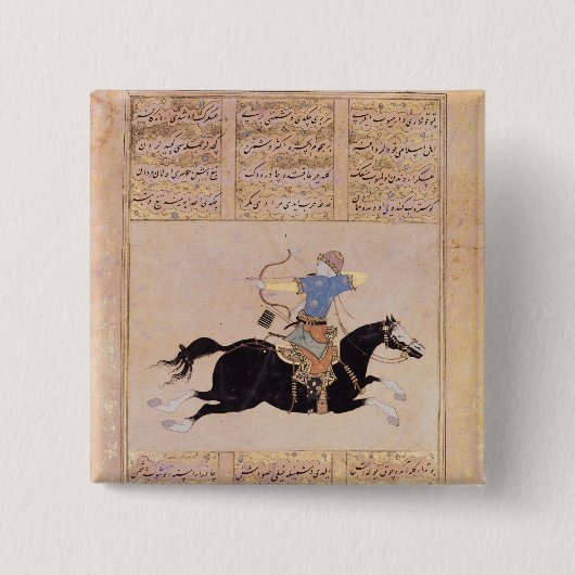 彼の引いている騎手弓 缶バッジ (正面)