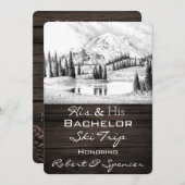 彼の彼の独身パーティスキー旅行招待状 招待状 (正面/裏面)