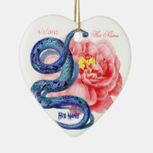彼の彼女のヘビのバラ結婚披露宴のギフトを個人化します セラミックオーナメント (右)