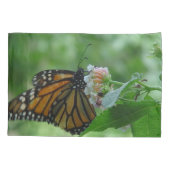 彼の彼女の（昆虫）オオカバマダラ、モナーク蝶フローラ標準ケース 枕カバー (裏面-左)