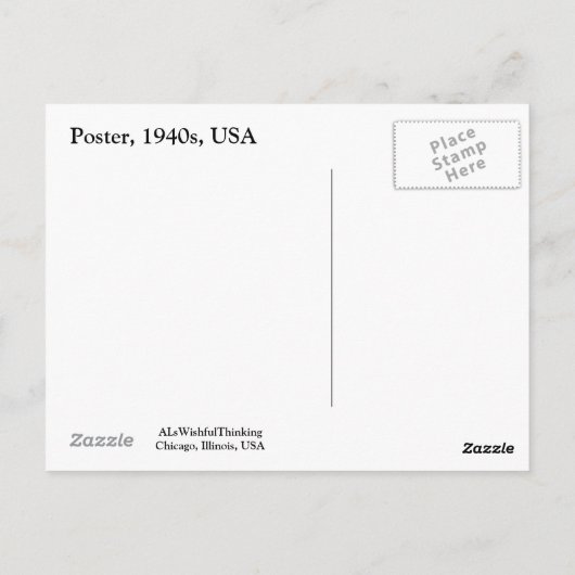 「彼の後ろで仕事を離れする」 ポストカード (裏面)