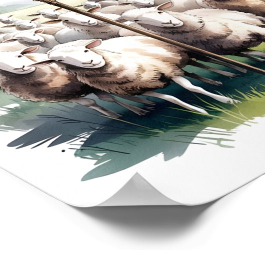 彼の後を追声クリスチャン子供部屋&キッズウォールアート ポスター (角)