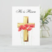 彼の復活した水色イースターレッドポピーIクロス 招待状 (スタンド正面)