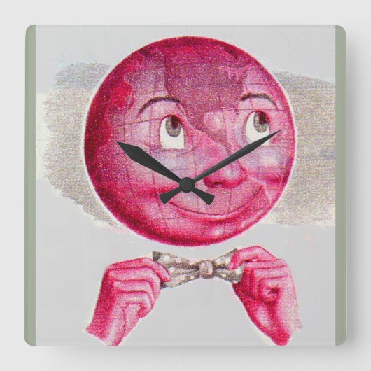 彼の心の世界 スクエア壁時計 (正面)