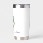 彼の忠実な愛の水の色は赤いバラ 保温保冷タンブラー (背面)