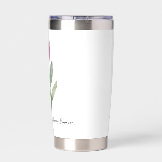 彼の忠実な愛の水の色は赤いバラ 保温保冷タンブラー (背面)