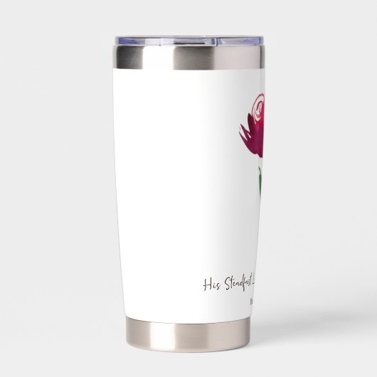 彼の忠実な愛の水の色は赤いバラ 保温保冷タンブラー (正面)