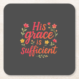 彼の恩寵は充分なり スクエアペーパーコースター