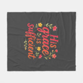 彼の恩寵は充分なり フリースブランケット (正面(横))