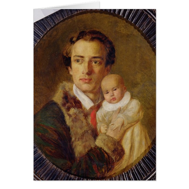 彼の息子を持つアレキサンダーHerzen、1840年のポートレート (正面)