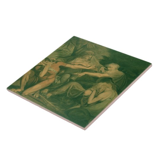 彼の息子Polynicesを罵倒しているオイディプス- "Sは台無しになることを行きます タイル (側面)