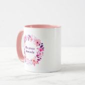 彼の恵みはキリスト教の水の色のフローラマグ マグカップ (正面左)