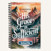 彼の恵みは十分なキリスト教女性誌 ノートブック (正面)