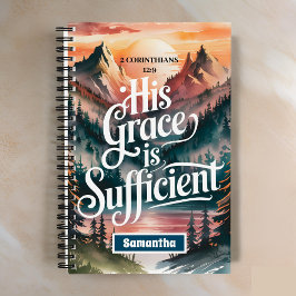 彼の恵みは十分なキリスト教女性誌 ノートブック