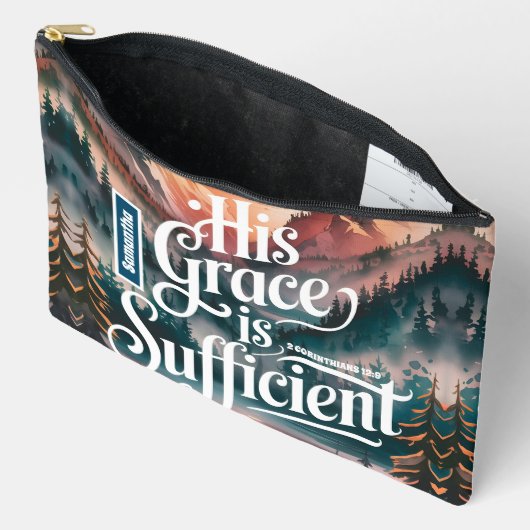 彼の恵パーソナライズされたみは十分なクリスチャンだ アクセサリーポーチ (見開き)