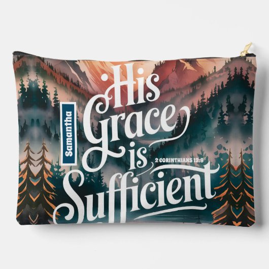 彼の恵パーソナライズされたみは十分なクリスチャンだ アクセサリーポーチ (裏面)