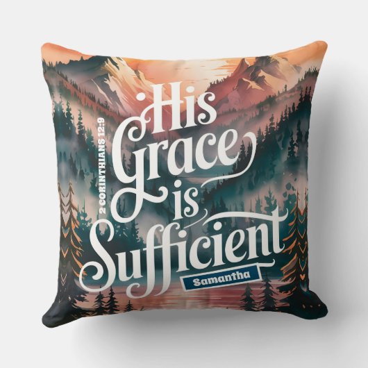 彼の恵パーソナライズされたみは十分なクリスチャンだ クッション (裏面)