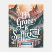 彼の恵パーソナライズされたみは十分なクリスチャンだ フリースブランケット (正面)