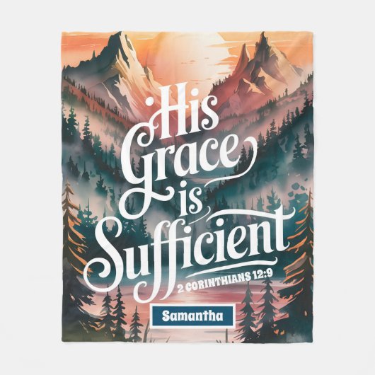 彼の恵パーソナライズされたみは十分なクリスチャンだ フリースブランケット (正面)