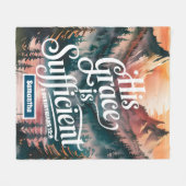 彼の恵パーソナライズされたみは十分なクリスチャンだ フリースブランケット (正面(横))