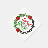 彼の恵救みクリスマスのリースで スタンダードカクテルナプキン (角)