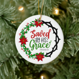 彼の恵救みクリスマスのリースで セラミックオーナメント