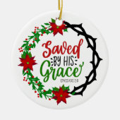 彼の恵救みクリスマスのリースで セラミックオーナメント (正面)