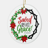 彼の恵救みクリスマスのリースで セラミックオーナメント (左)