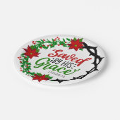 彼の恵救みクリスマスのリースで ペーパープレート (アングル)