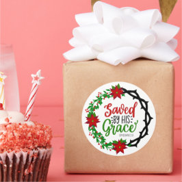 彼の恵救みクリスマスのリースで ラウンドシール