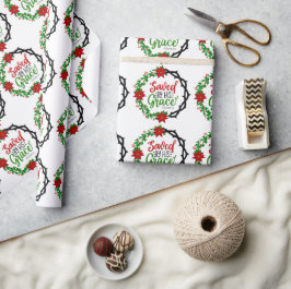 彼の恵救みクリスマスのリースで ラッピングペーパー