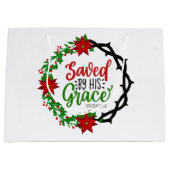 彼の恵救みクリスマスのリースで ラージペーパーバッグ (正面)