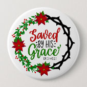 彼の恵救みクリスマスのリースで 缶バッジ (正面)