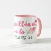 彼の意志を求めるすべてのあなたがことわざをする//聖書の聖句 マグカップ (正面右)