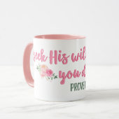 彼の意志を求めるすべてのあなたがことわざをする//聖書の聖句 マグカップ (正面左)