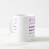 彼の愛する優しさは永遠に続く、イエス コーヒーマグカップ (正面左)